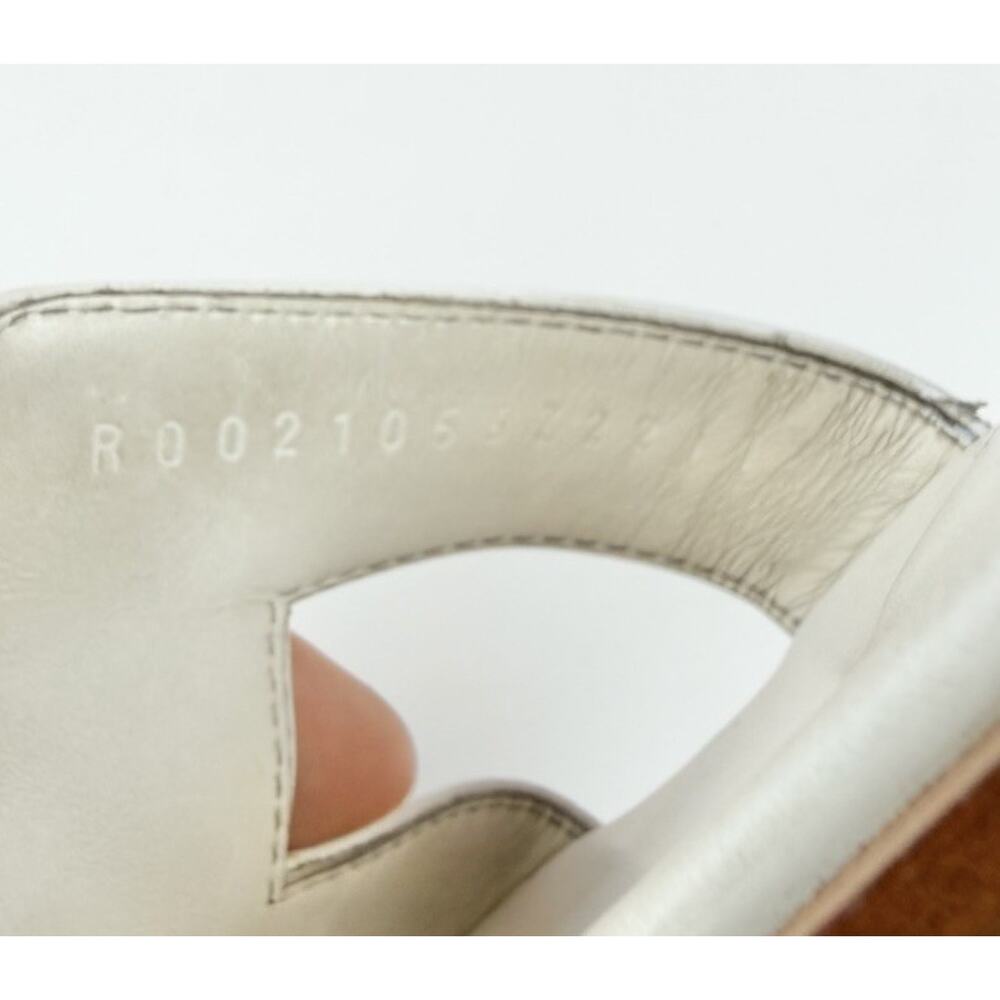 Size 6.5 - Hermes Oran White Leather Sandals - Picture 8 of 11